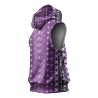 Purple Samoa Malu Tattoo Inspired Sleeveless Hoodie - Polynesian Pride