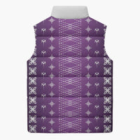 Purple Samoa Malu Tattoo Inspired Sleeveless Puffer Jacket - Polynesian Pride
