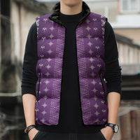 Purple Samoa Malu Tattoo Inspired Sleeveless Puffer Jacket - Polynesian Pride