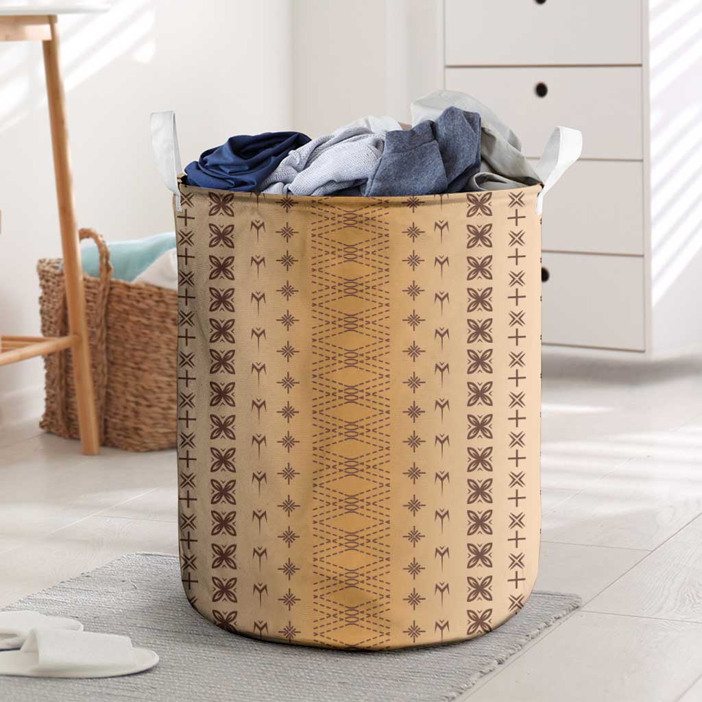 Beige Samoa Malu Tattoo Inspired Laundry Basket - Polynesian Pride