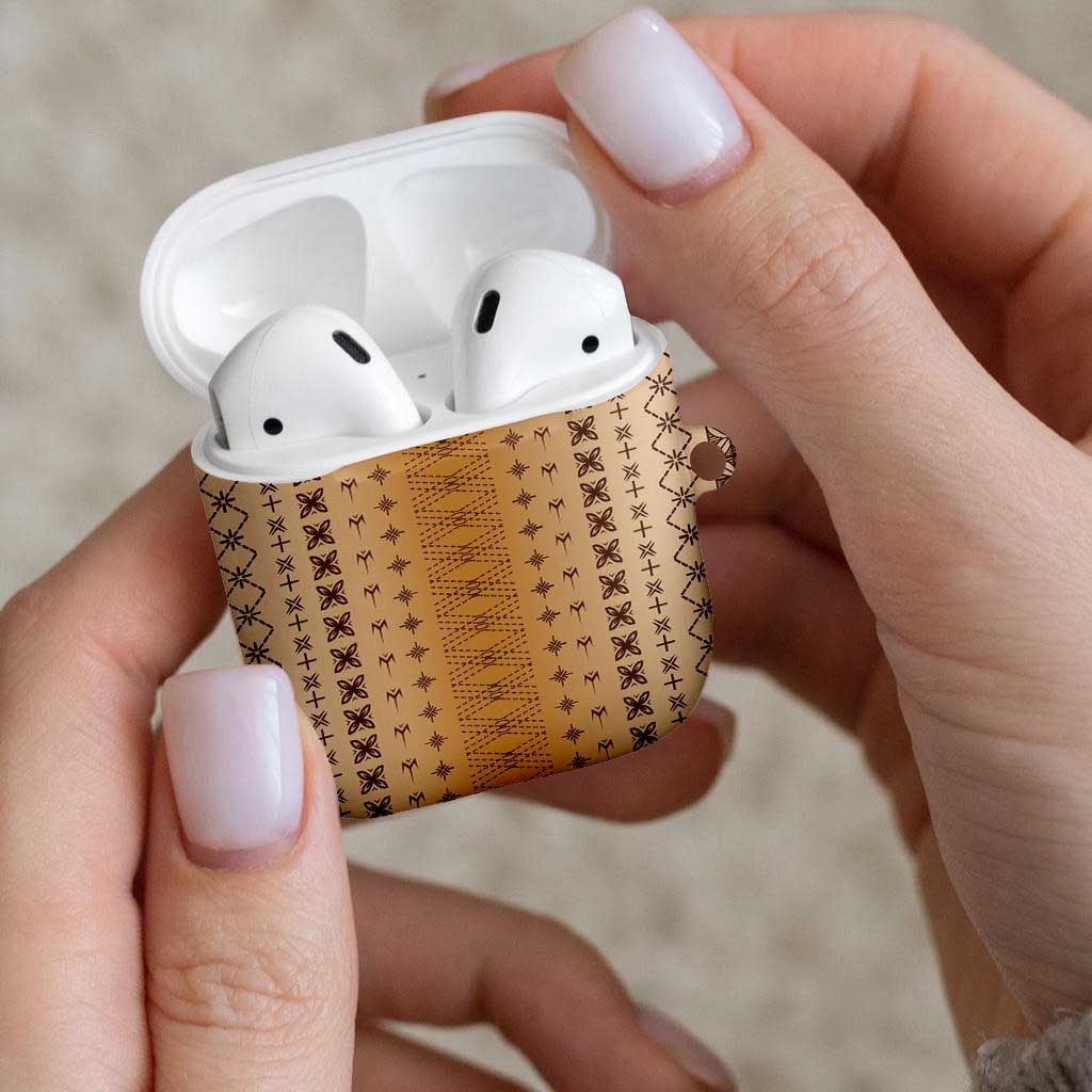 Beige Samoa Malu Tattoo Inspired AirPods Case - Polynesian Pride