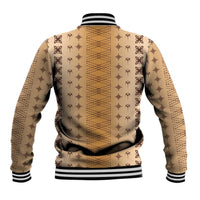 Beige Samoa Malu Tattoo Inspired Baseball Jacket - Polynesian Pride