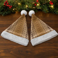 Beige Samoa Malu Tattoo Inspired Christmas Santa Hat - Polynesian Pride