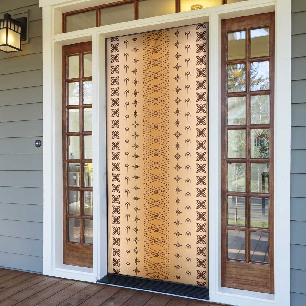 Beige Samoa Malu Tattoo Inspired Door Cover - Polynesian Pride