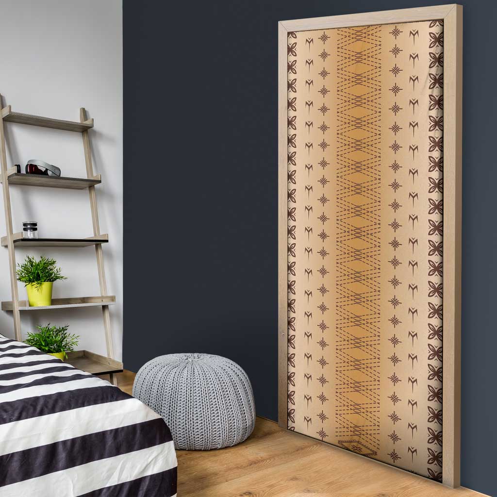 Beige Samoa Malu Tattoo Inspired Door Cover - Polynesian Pride