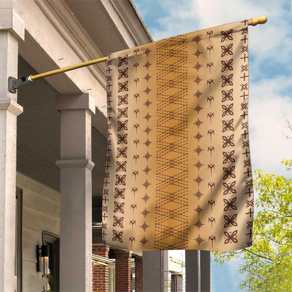 Beige Samoa Malu Tattoo Inspired Garden Flag - Polynesian Pride