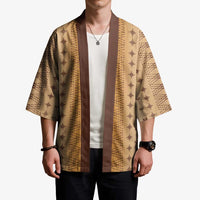Beige Samoa Malu Tattoo Inspired Kimono - Polynesian Pride