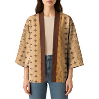 Beige Samoa Malu Tattoo Inspired Kimono - Polynesian Pride