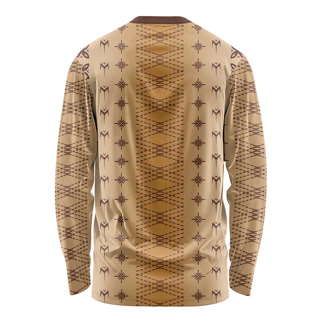 Beige Samoa Malu Tattoo Inspired Long Sleeve Shirt - Polynesian Pride