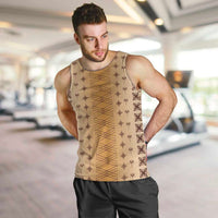 Beige Samoa Malu Tattoo Inspired Men Tank Top - Polynesian Pride