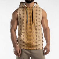 Beige Samoa Malu Tattoo Inspired Sleeveless Hoodie - Polynesian Pride