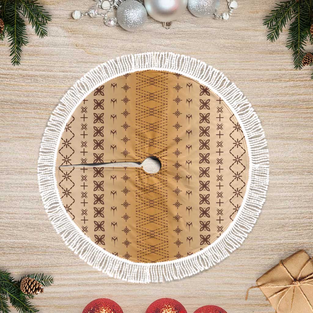 Beige Samoa Malu Tattoo Inspired Tree Skirt - Polynesian Pride