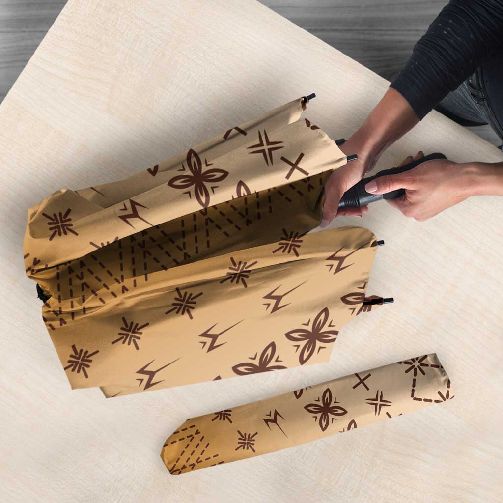 Beige Samoa Malu Tattoo Inspired Umbrella - Polynesian Pride