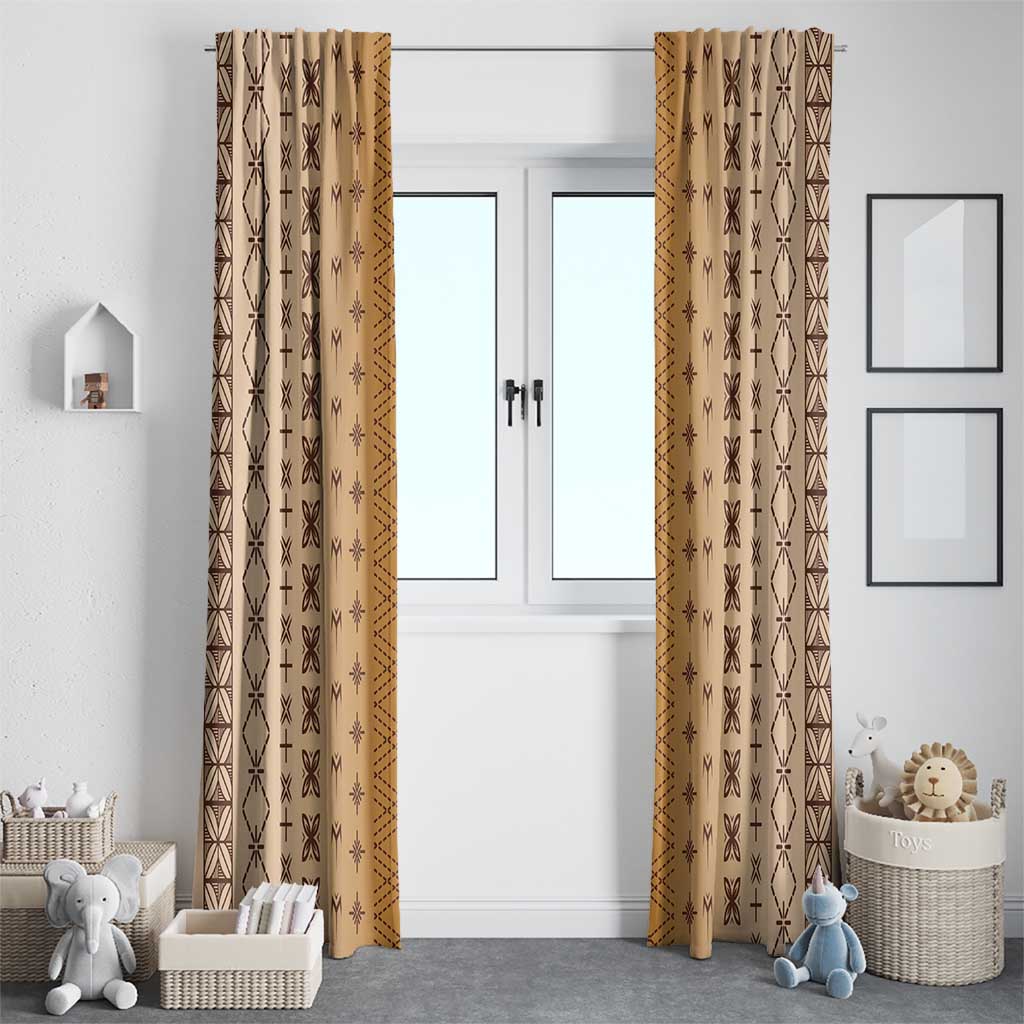 Beige Samoa Malu Tattoo Inspired Window Curtain - Polynesian Pride