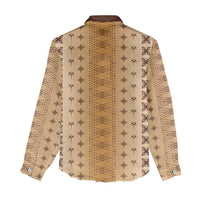 Beige Samoa Malu Tattoo Inspired Women Casual Shirt - Polynesian Pride