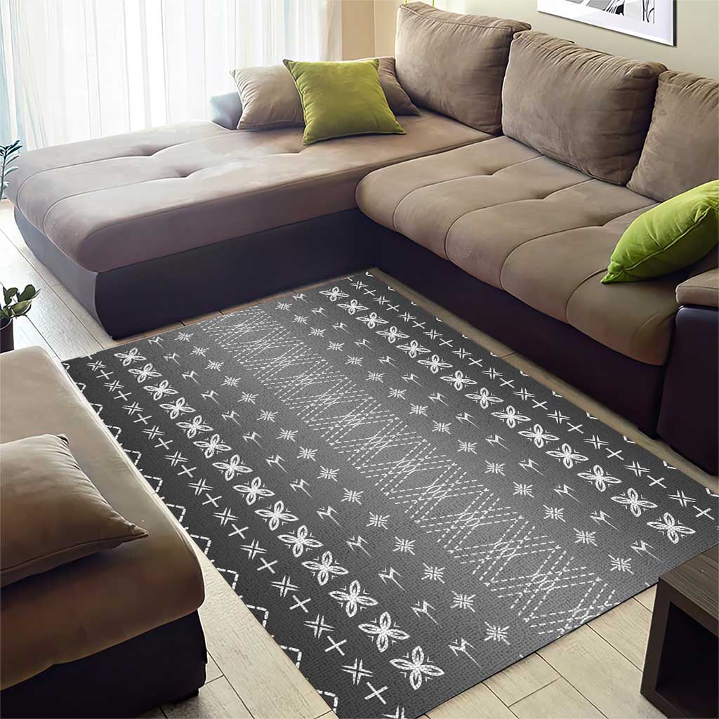 Black Samoa Malu Tattoo Inspired Area Rug - Polynesian Pride