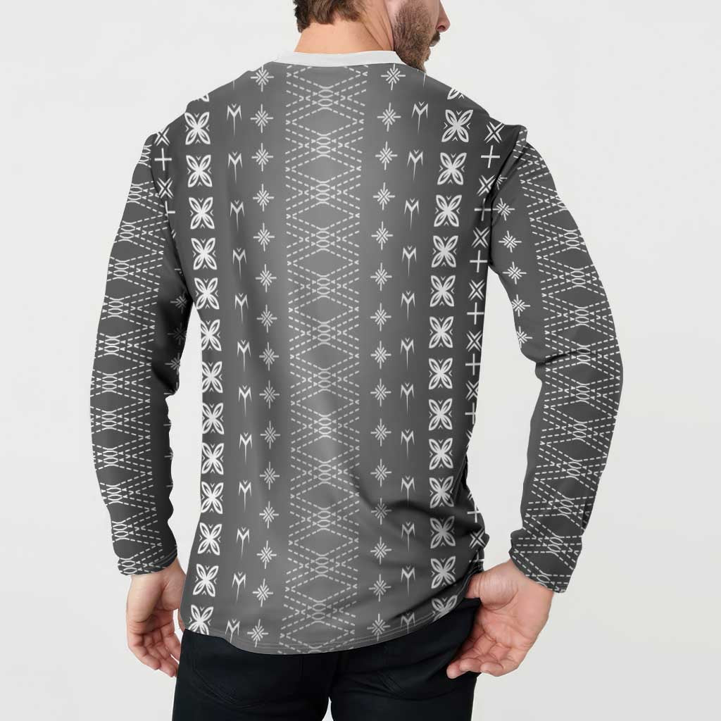 Black Samoa Malu Tattoo Inspired Button Sweatshirt - Polynesian Pride