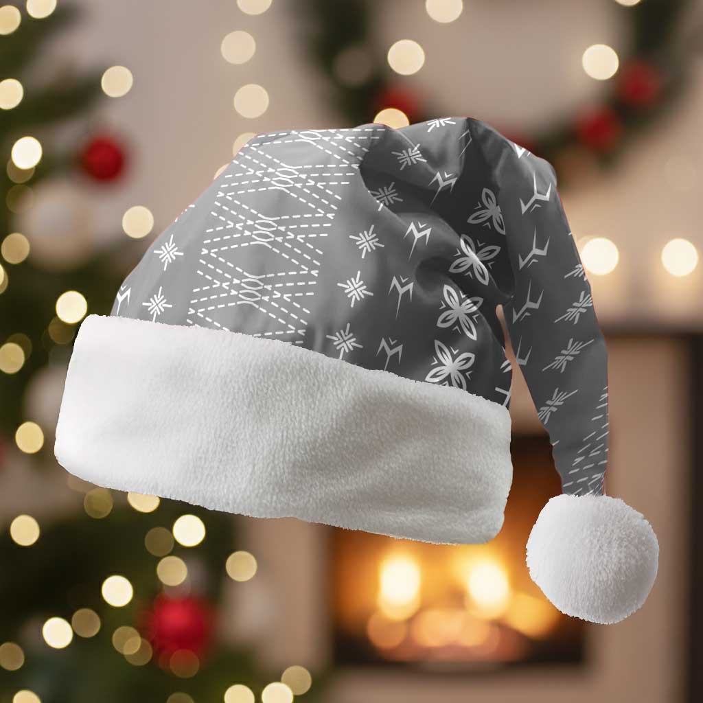 Black Samoa Malu Tattoo Inspired Christmas Santa Hat - Polynesian Pride
