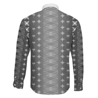 Black Samoa Malu Tattoo Inspired Family Matching Off The Shoulder Long Sleeve Dress and Hawaiian Shirt LT05 - Polynesian Pride