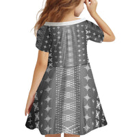 Black Samoa Malu Tattoo Inspired Kid Short Sleeve Dress - Polynesian Pride