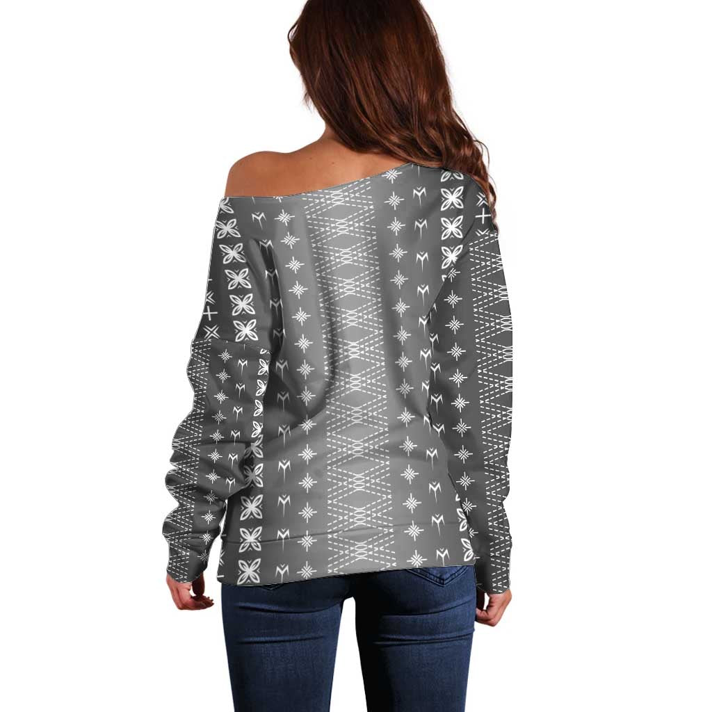Black Samoa Malu Tattoo Inspired Off Shoulder Sweater - Polynesian Pride
