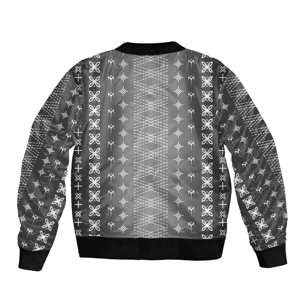 Black Samoa Malu Tattoo Inspired Sleeve Zip Bomber Jacket - Polynesian Pride