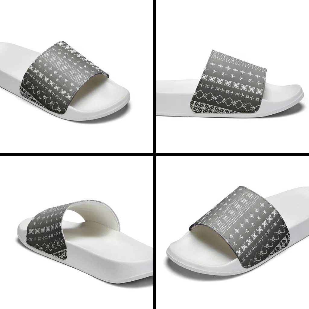 Black Samoa Malu Tattoo Inspired Slide Sandals - Polynesian Pride