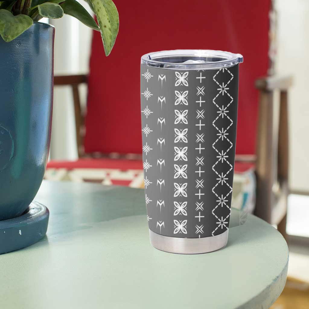 Black Samoa Malu Tattoo Inspired Tumbler Cup - Polynesian Pride
