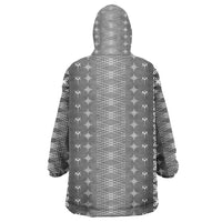Black Samoa Malu Tattoo Inspired Wearable Blanket Hoodie - Polynesian Pride