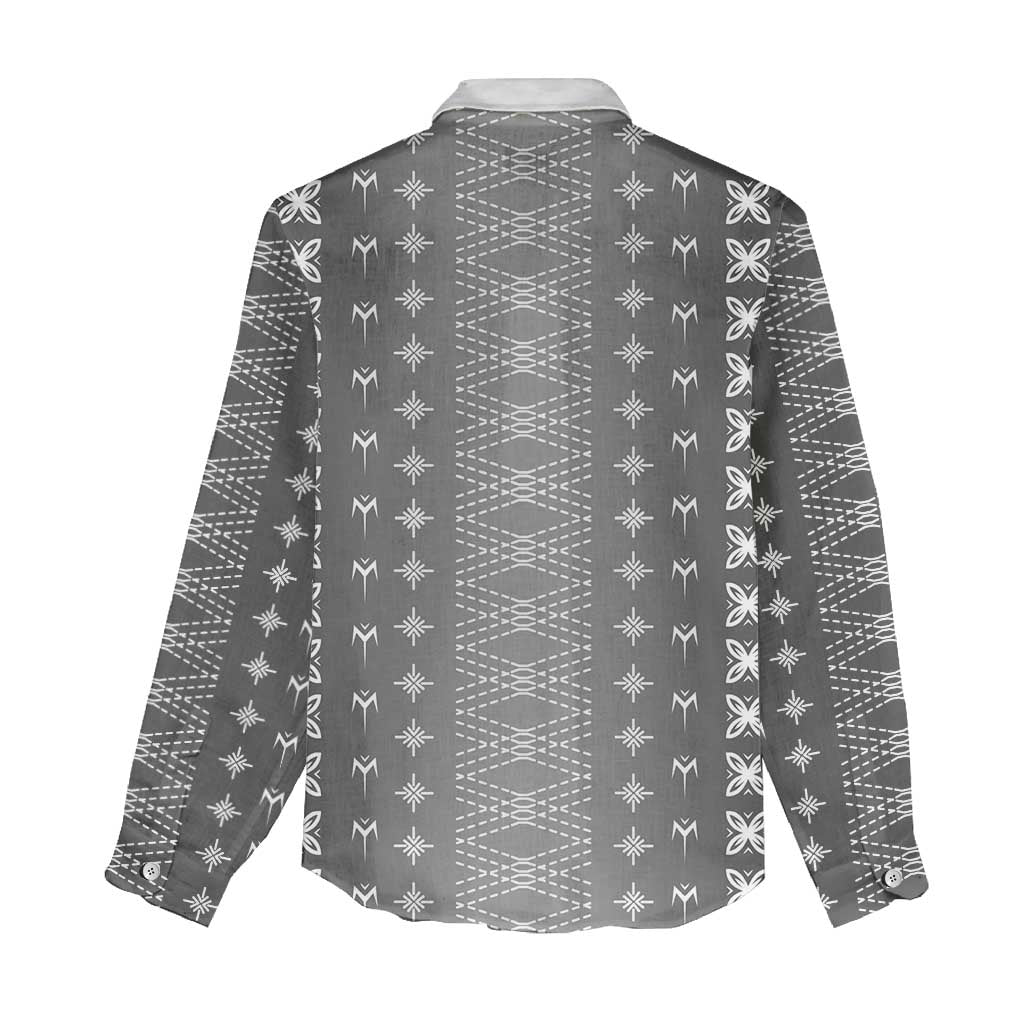 Black Samoa Malu Tattoo Inspired Women Casual Shirt - Polynesian Pride
