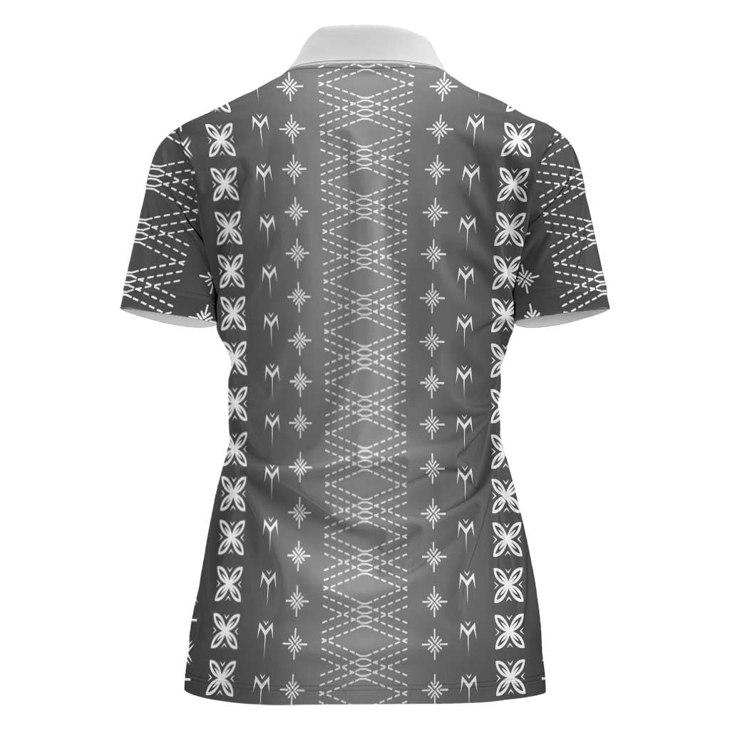 Black Samoa Malu Tattoo Inspired Women Polo Shirt - Polynesian Pride