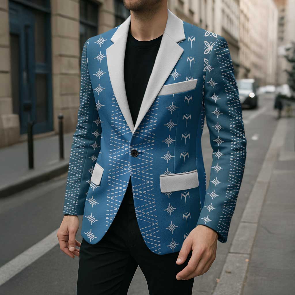 Blue Samoa Malu Tattoo Inspired Blazer - Polynesian Pride