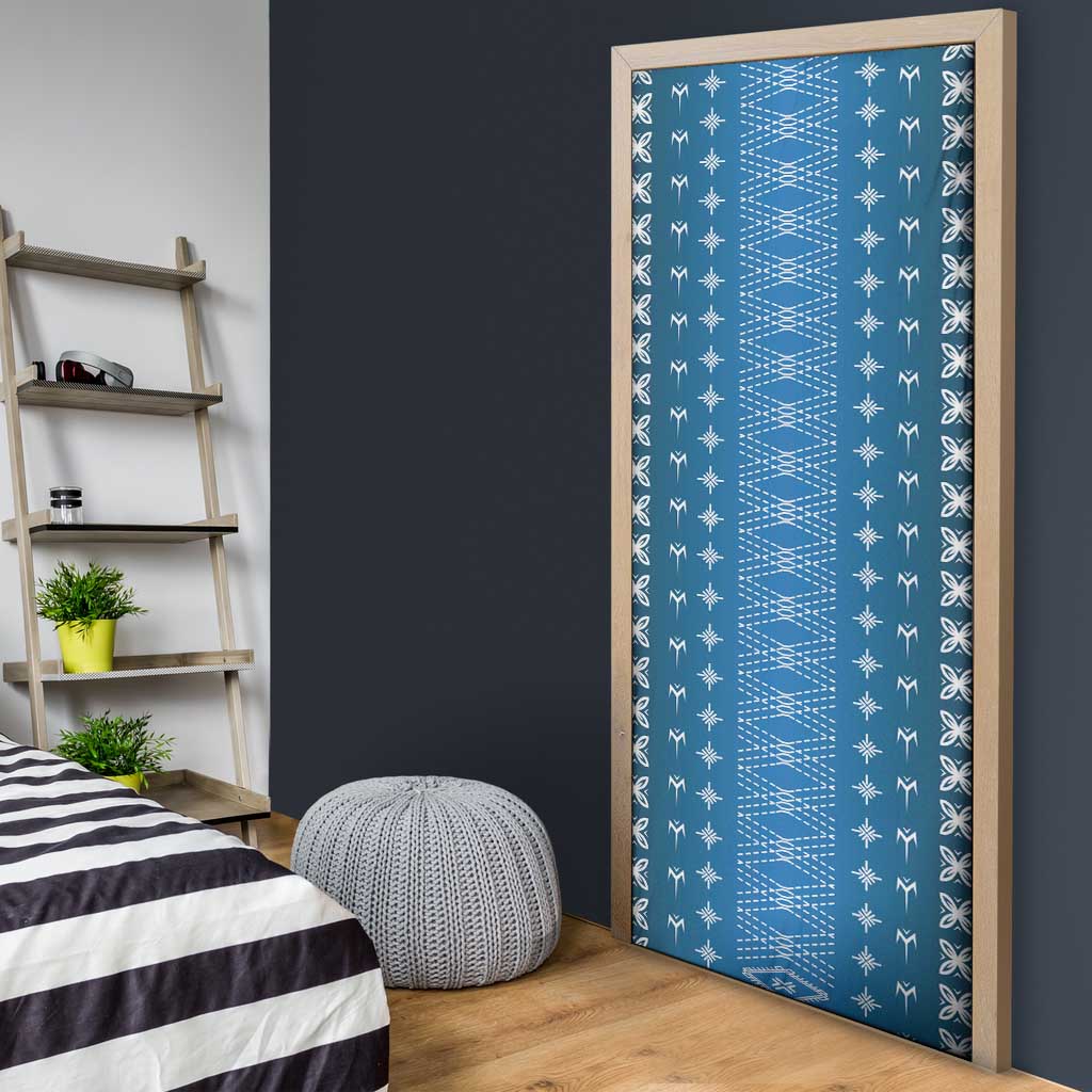 Blue Samoa Malu Tattoo Inspired Door Cover - Polynesian Pride