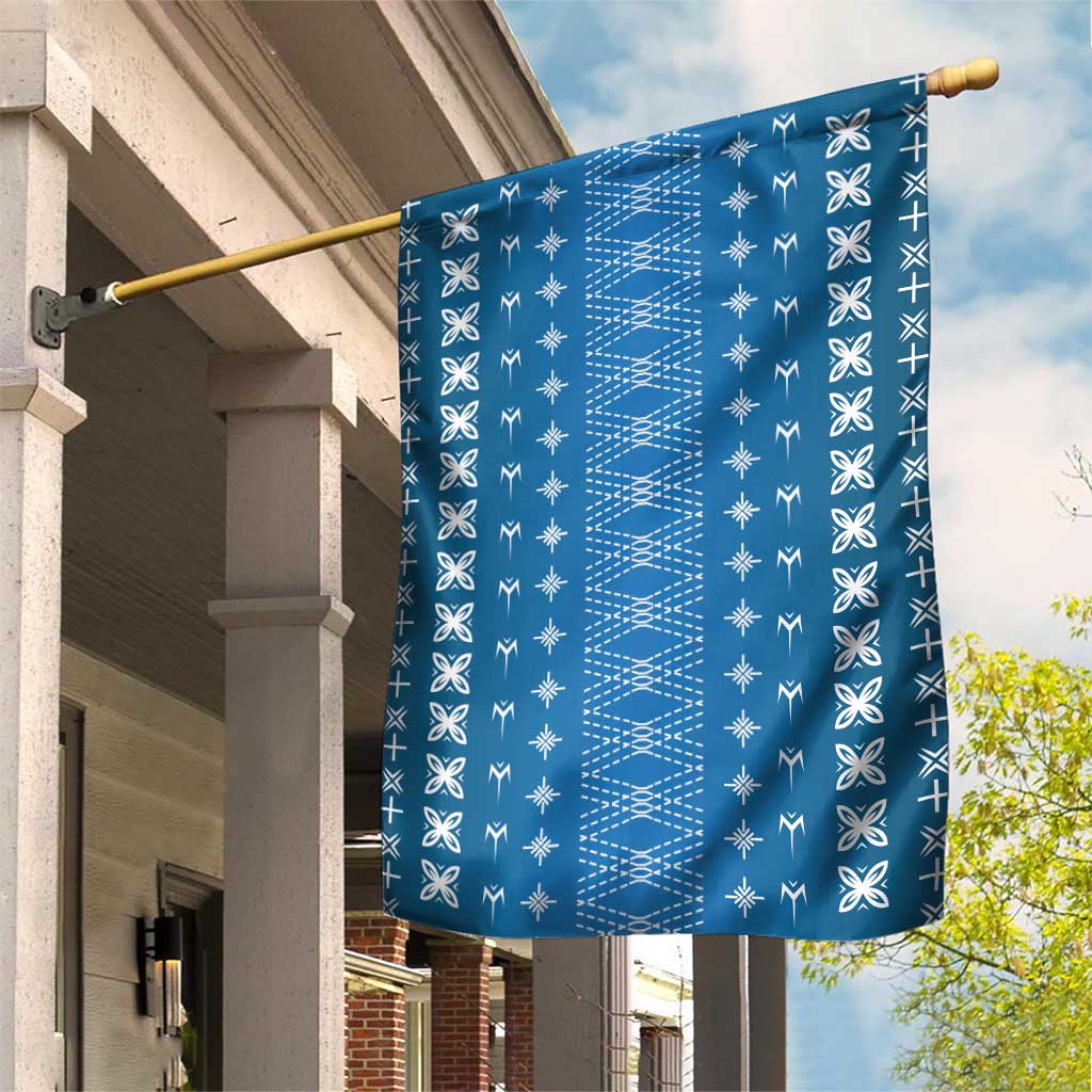 Blue Samoa Malu Tattoo Inspired Garden Flag - Polynesian Pride