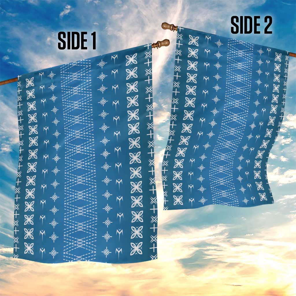 Blue Samoa Malu Tattoo Inspired Garden Flag - Polynesian Pride