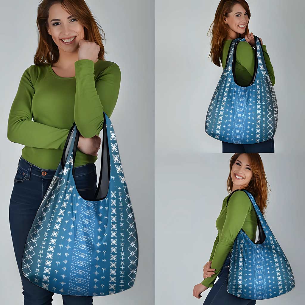 Blue Samoa Malu Tattoo Inspired Grocery Bag - Polynesian Pride