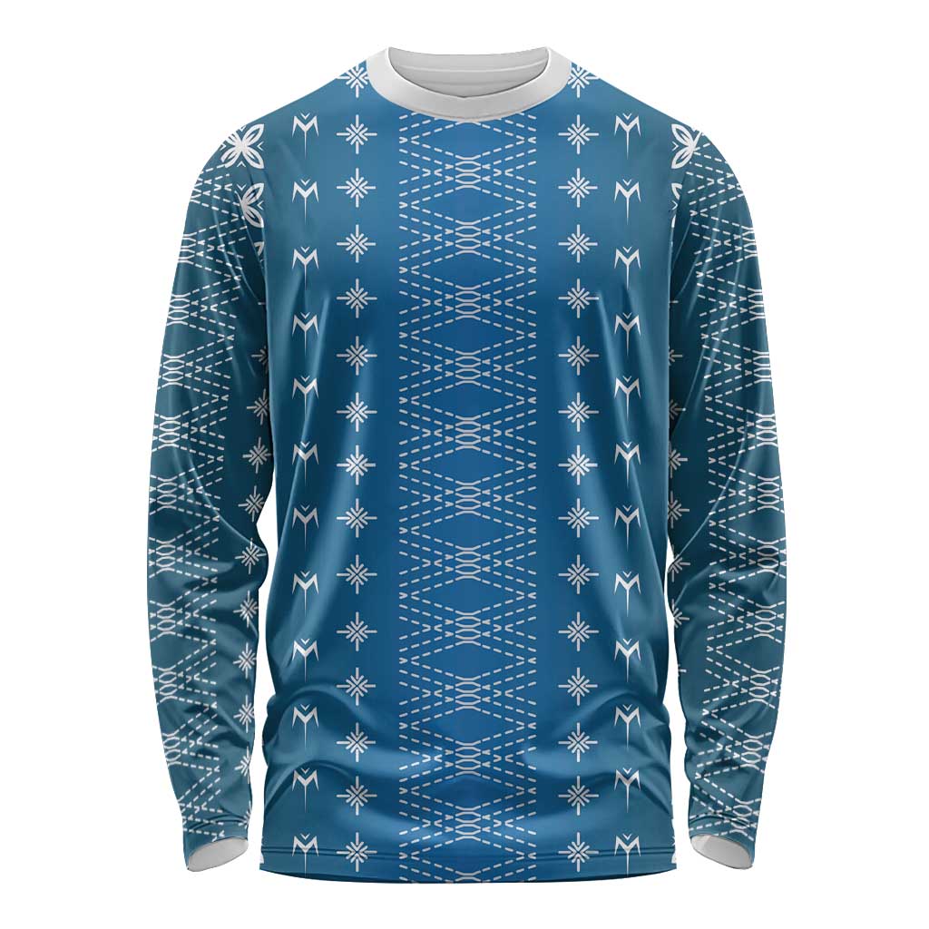 Blue Samoa Malu Tattoo Inspired Long Sleeve Shirt - Polynesian Pride
