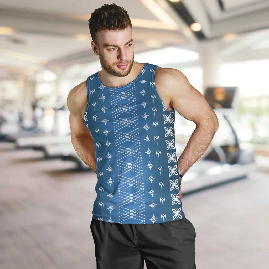 Blue Samoa Malu Tattoo Inspired Men Tank Top - Polynesian Pride