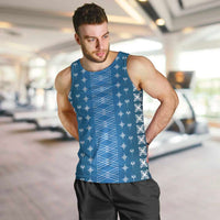 Blue Samoa Malu Tattoo Inspired Men Tank Top - Polynesian Pride