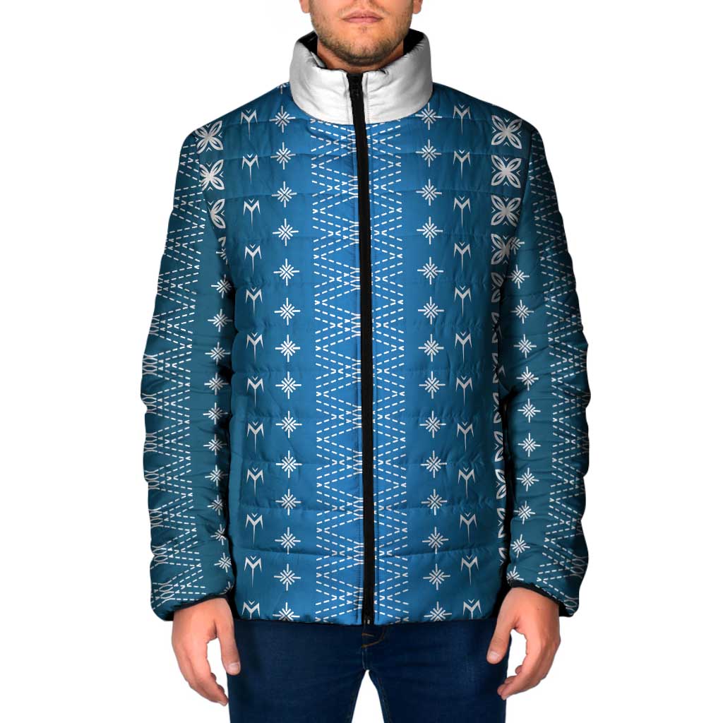 Blue Samoa Malu Tattoo Inspired Padded Jacket - Polynesian Pride