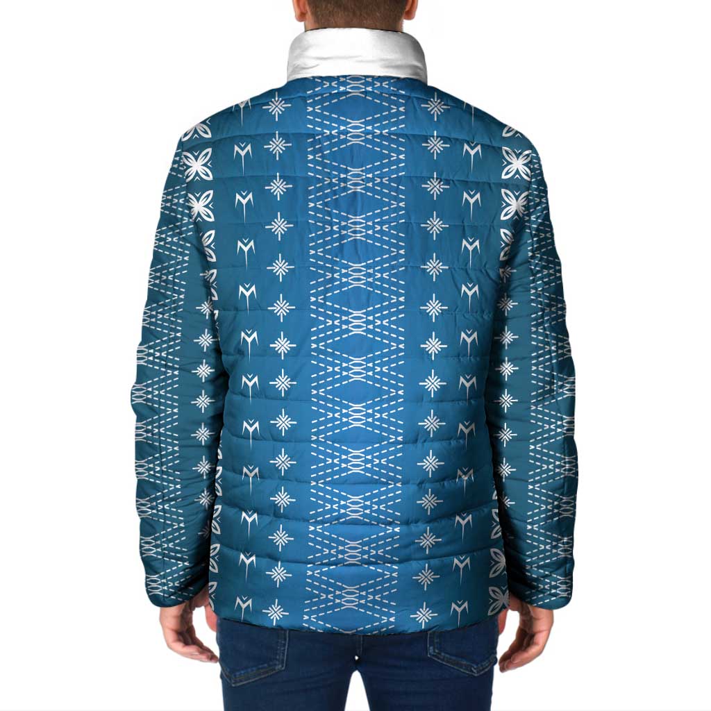 Blue Samoa Malu Tattoo Inspired Padded Jacket - Polynesian Pride