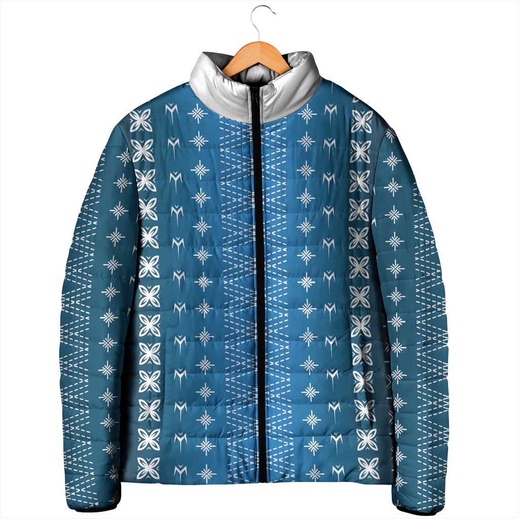 Blue Samoa Malu Tattoo Inspired Padded Jacket - Polynesian Pride