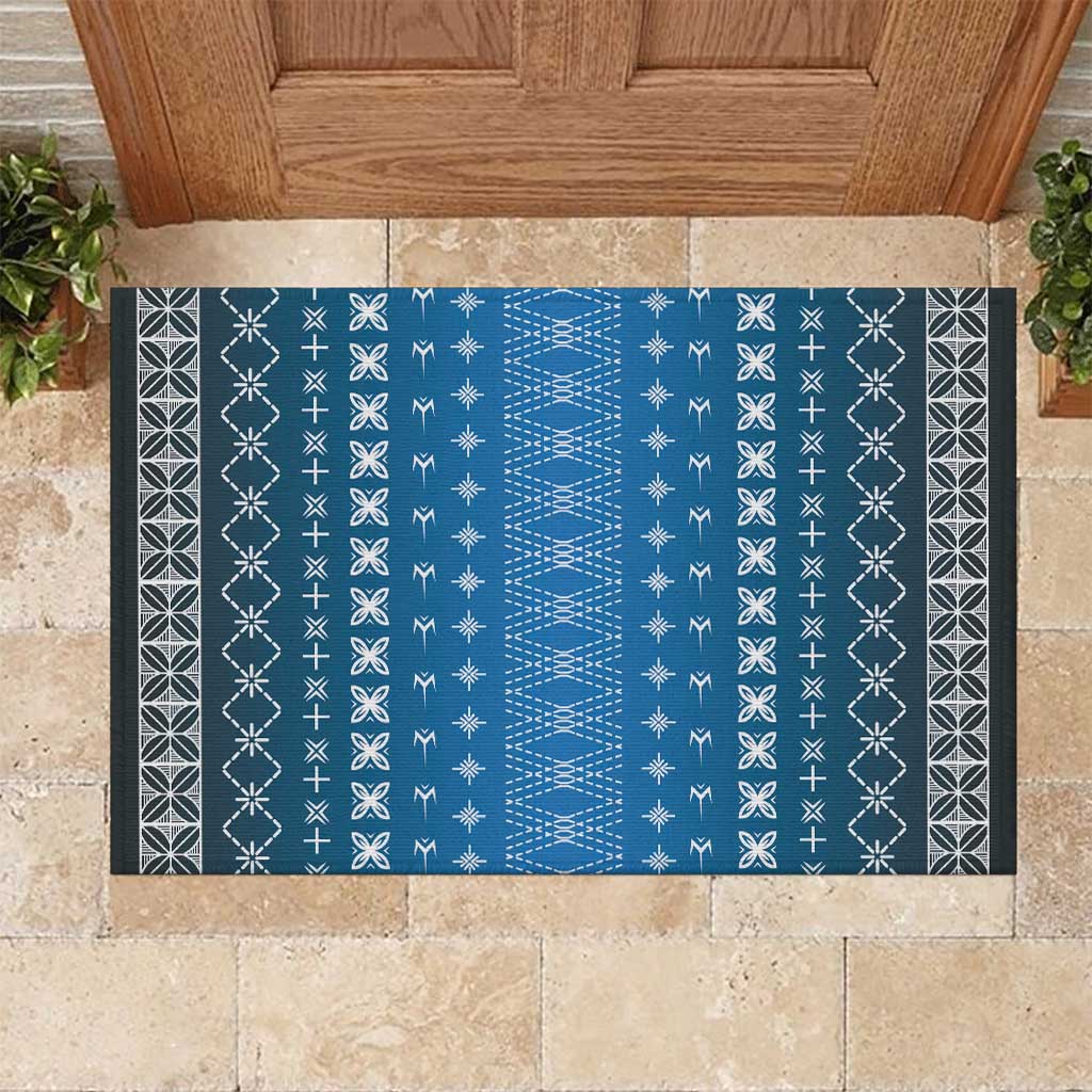 Blue Samoa Malu Tattoo Inspired Rubber Doormat - Polynesian Pride