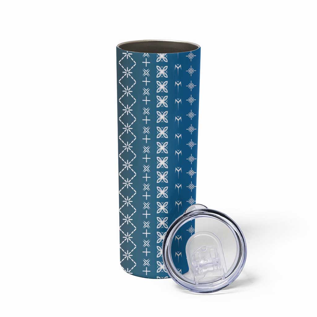 Blue Samoa Malu Tattoo Inspired Skinny Tumbler - Polynesian Pride