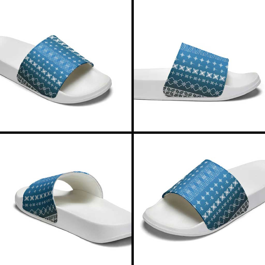 Blue Samoa Malu Tattoo Inspired Slide Sandals - Polynesian Pride