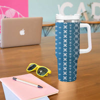 Blue Samoa Malu Tattoo Inspired Tumbler With Handle - Polynesian Pride