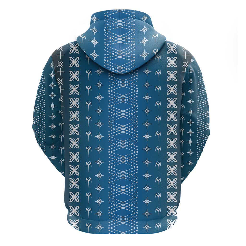 Blue Samoa Malu Tattoo Inspired Zip Hoodie - Polynesian Pride
