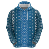 Blue Samoa Malu Tattoo Inspired Zip Hoodie - Polynesian Pride