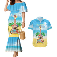 Hawaiian Ukulele Couples Matching Mermaid Dress and Hawaiian Shirt Sound Of Happiness