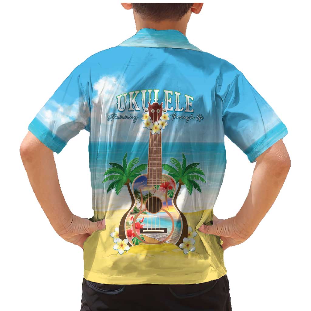 Hawaiian Ukulele Family Matching Mermaid Dress and Hawaiian Shirt Sound Of Happiness LT05 - Polynesian Pride